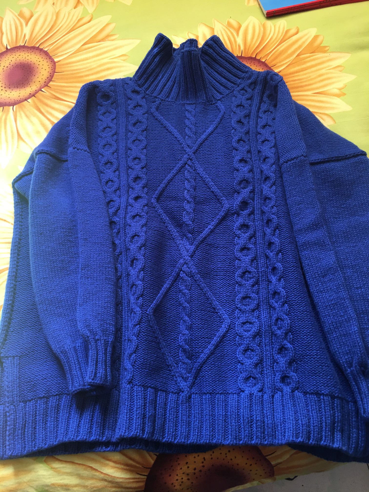 蓝色毛衣-跟织行歌_棒针编织作品秀_编织人生论坛