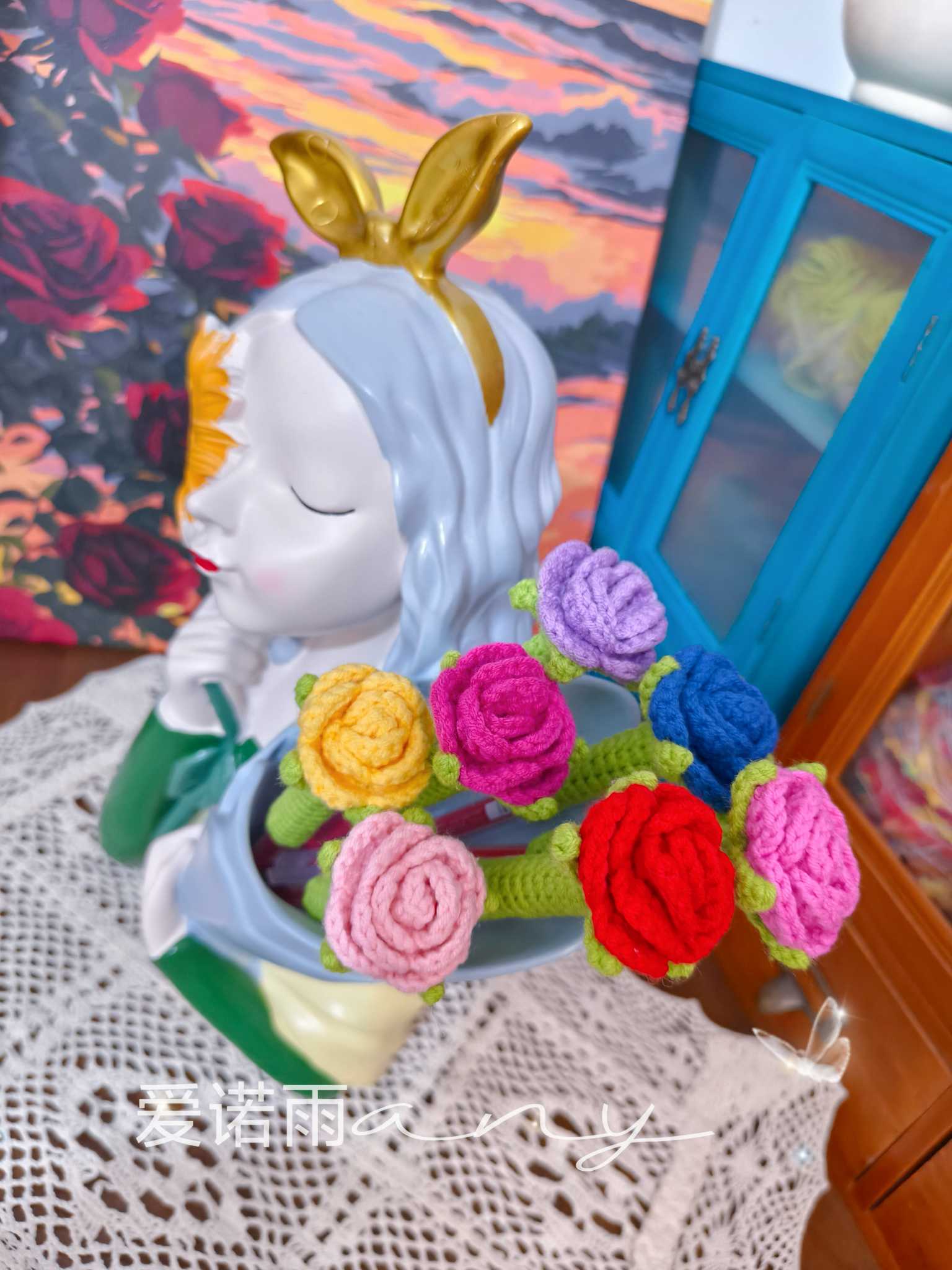 钩针玫瑰花笔套7