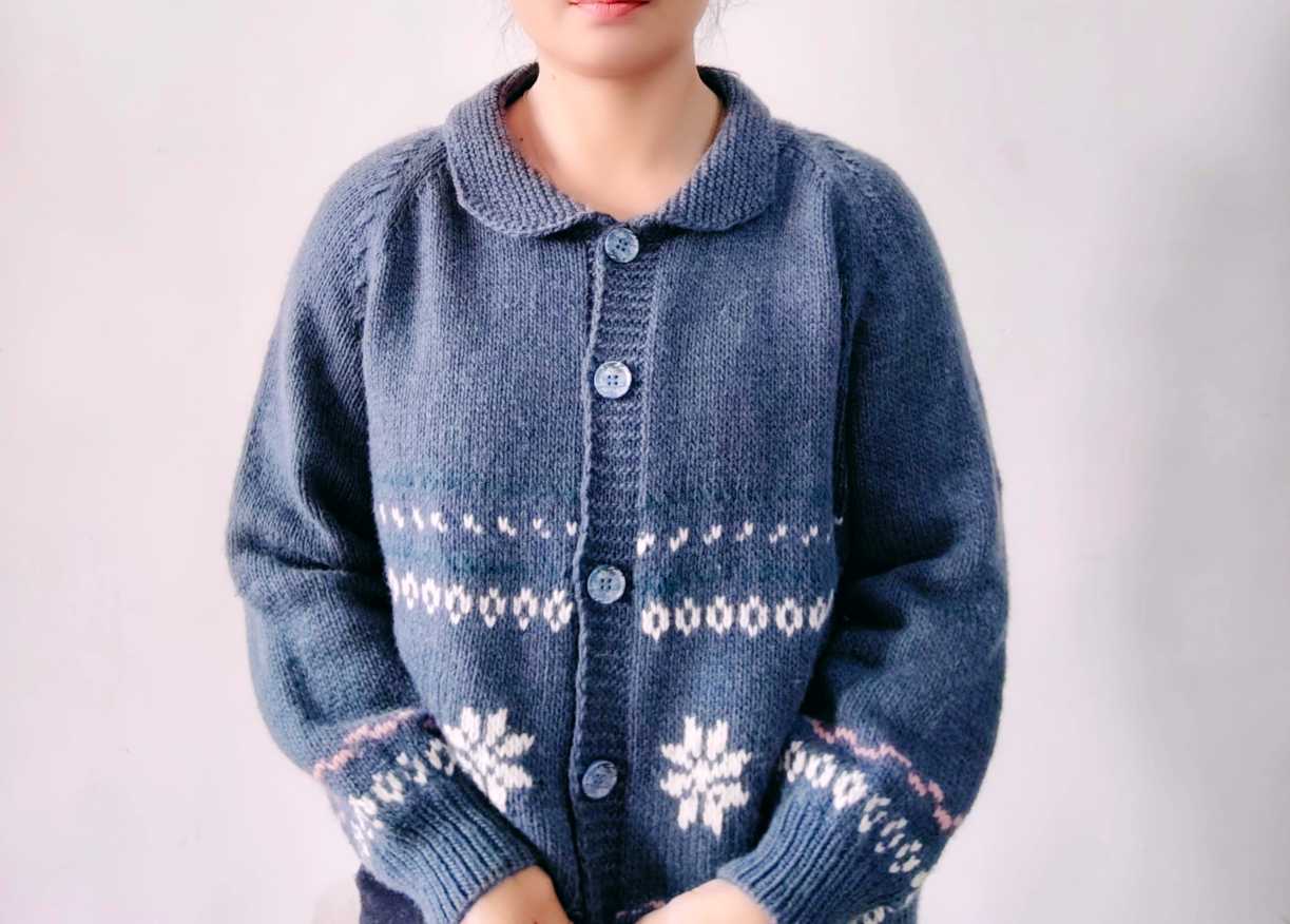 《琼花》小翻领提花开衫 图解教程来啦！