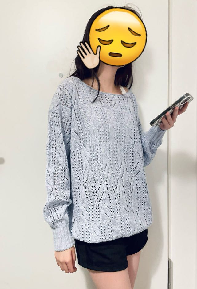 【阿木手作】曼妮——慵懒风镂空花羊绒衫