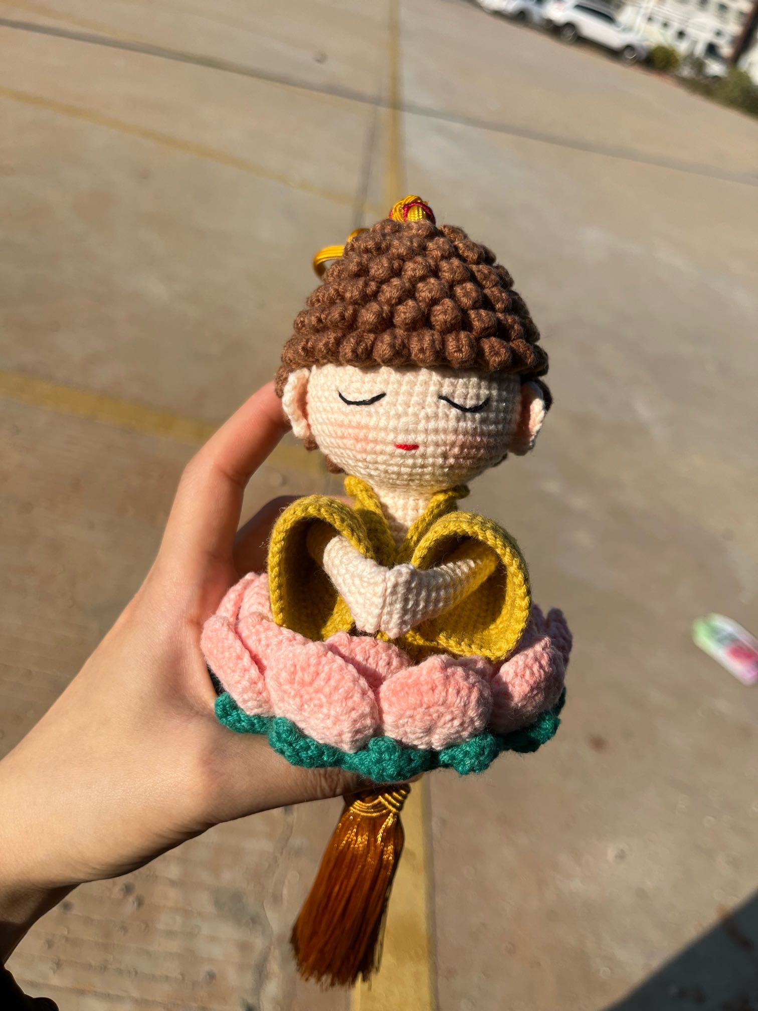 莲花佛陀钩针玩偶