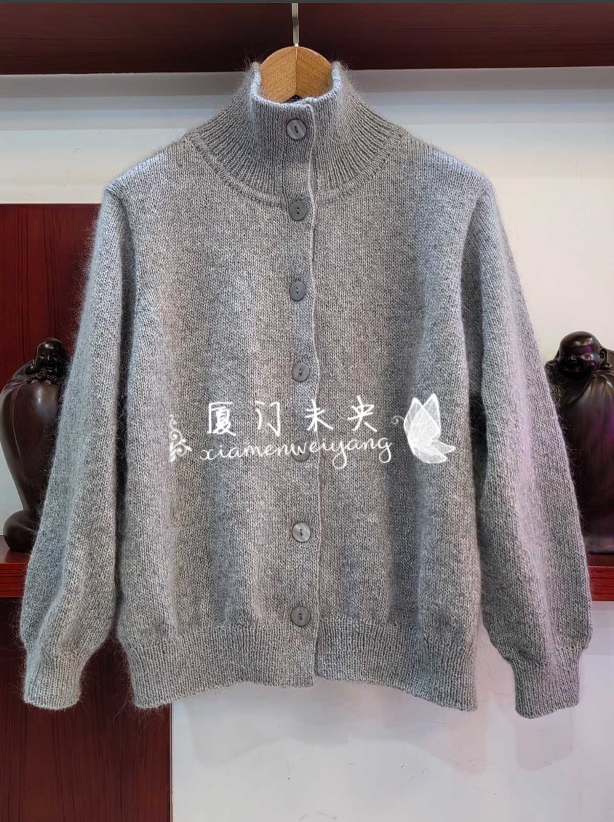 半高领女士棒针开衫