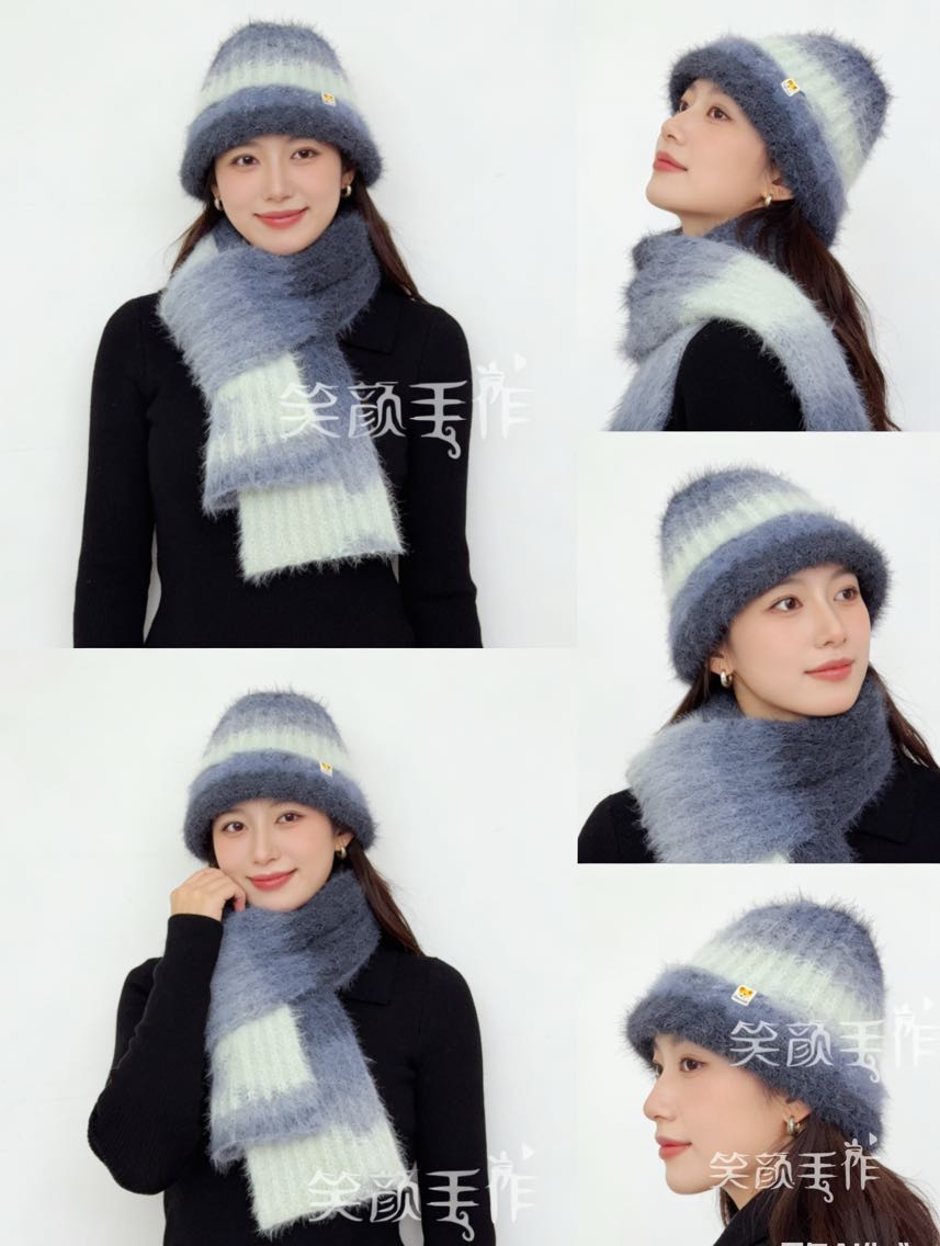棒针女士围巾帽子
