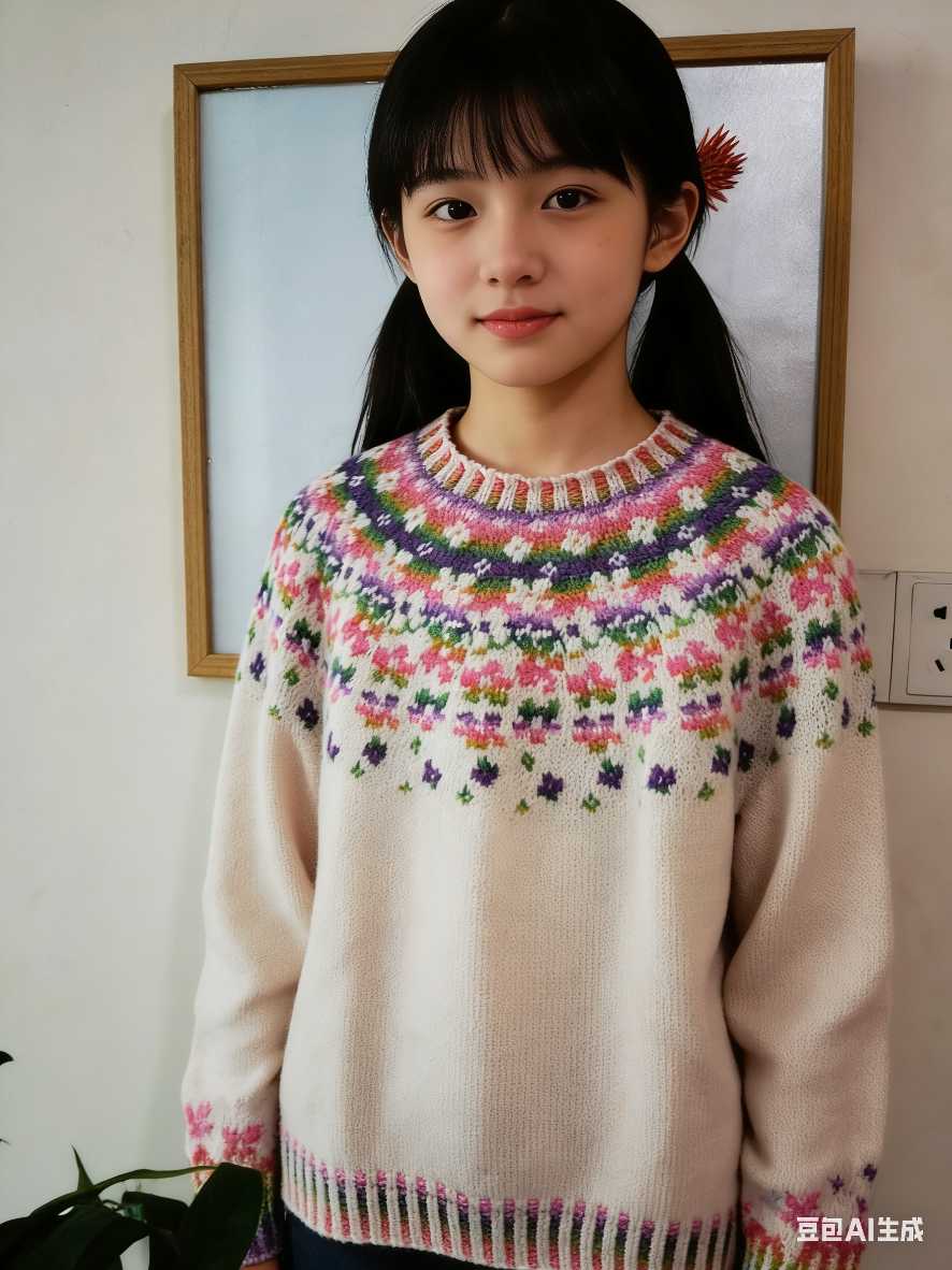 花朵提花毛衣
