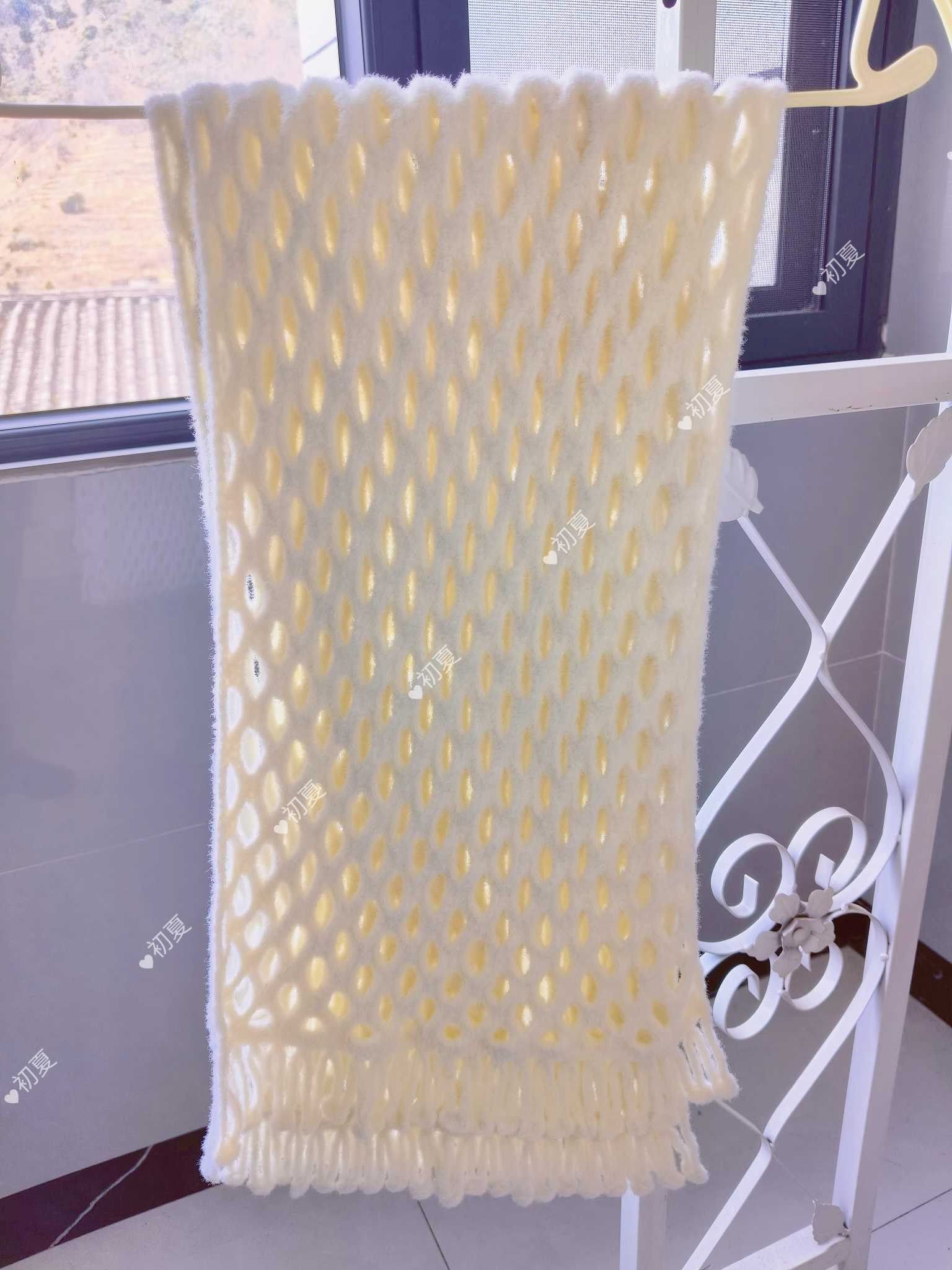 网格花样钩针围巾