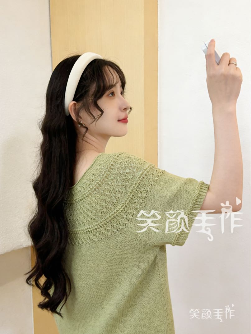 棒针圆肩短袖