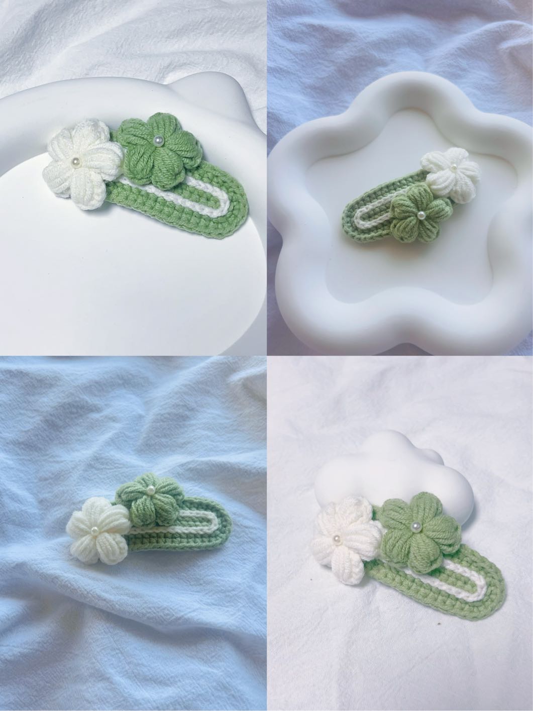 钩织泡芙发夹