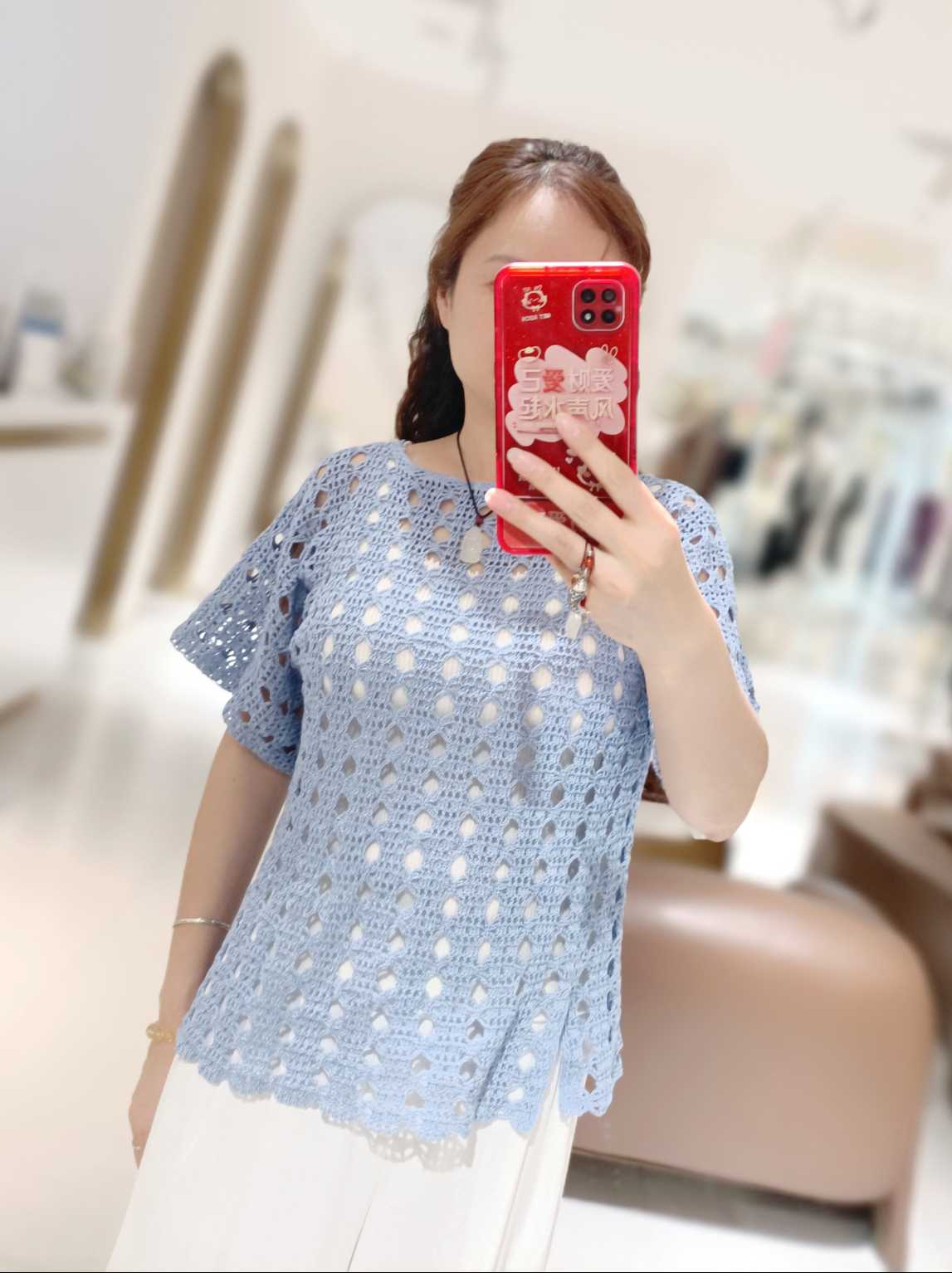 钩针短袖套衫